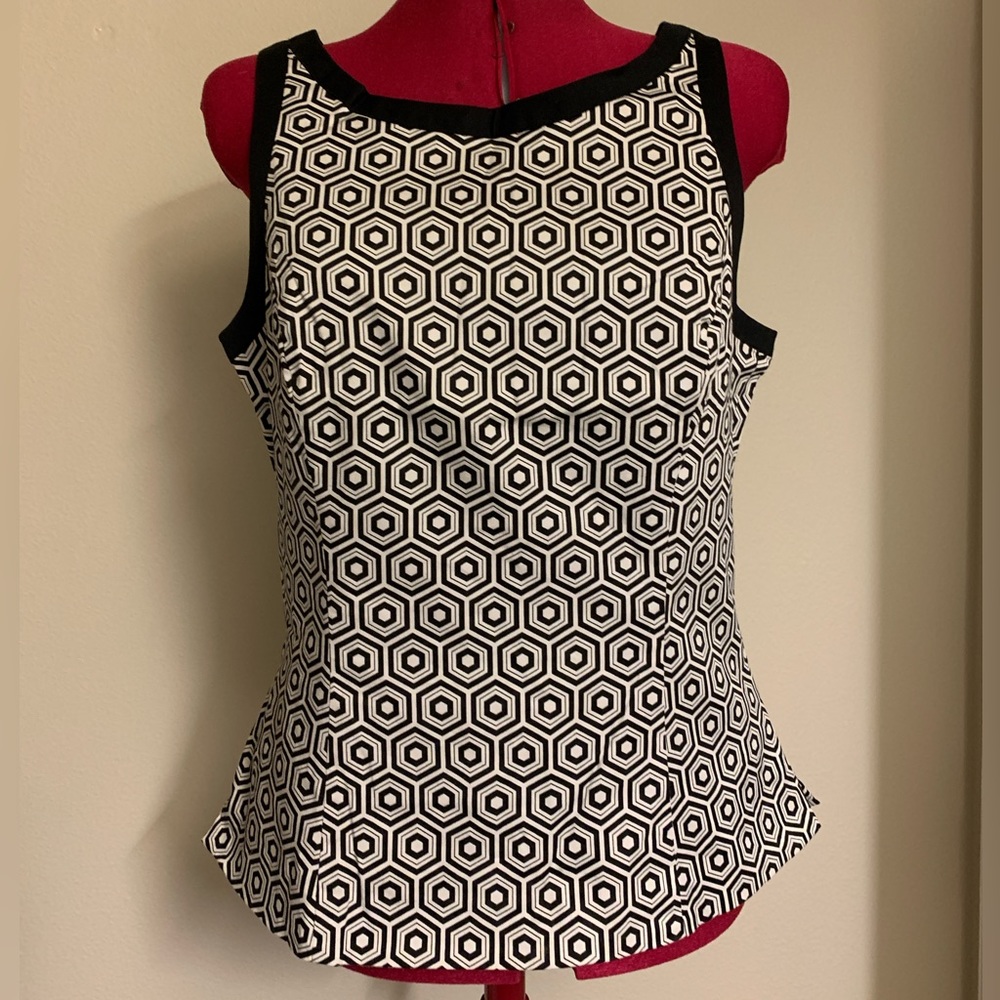 WHBM bodice sleeveless top geometric design size 12